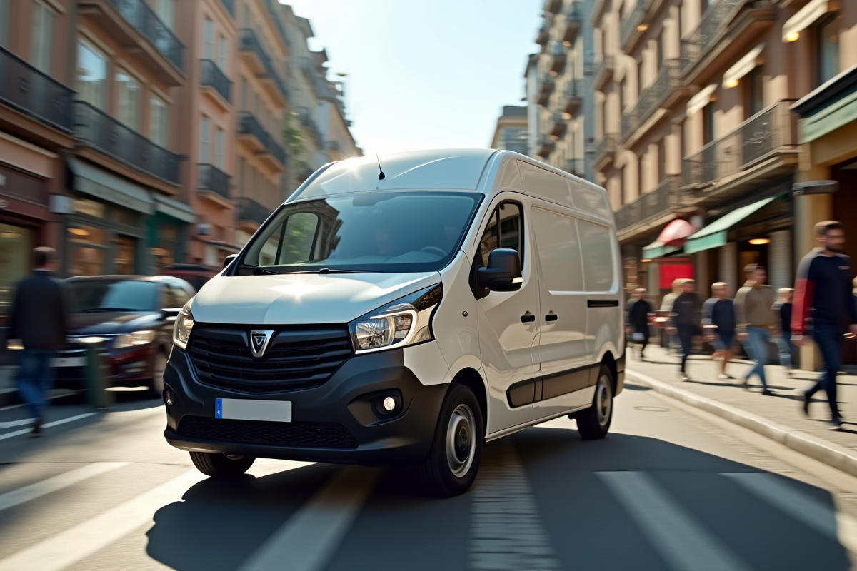 Dacia Sandman en ville en journée dynamique