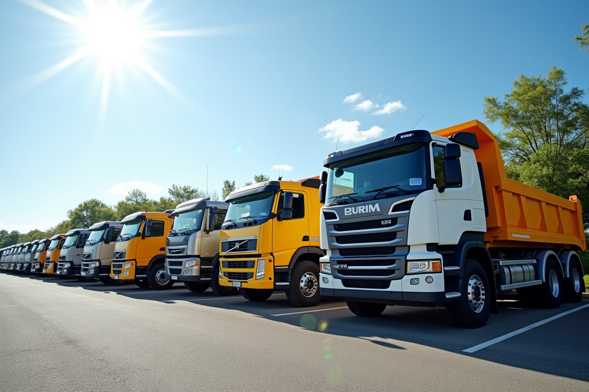Vitrine de camions de construction d