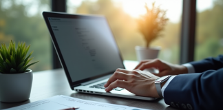 Personne travaillant sur un bureau avec documents officiels voiture