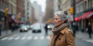 Priorité piéton : règles et conseils pour éviter les accidents de la route Femme en trench et foulard attend au passage pieton en ville
