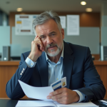 Retrait de permis de conduire : Les principaux cas à connaître. Quels sont-ils ? Homme d'âge moyen en costume dans un bureau administratif