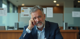 Retrait de permis de conduire : Les principaux cas à connaître. Quels sont-ils ? Homme d'âge moyen en costume dans un bureau administratif