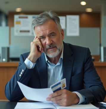 Retrait de permis de conduire : Les principaux cas à connaître. Quels sont-ils ? Homme d'âge moyen en costume dans un bureau administratif