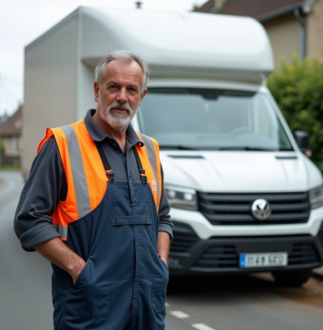 Camionnette 3,5 tonnes : caractéristiques et usage en France Homme en overalls près d'une camionnette dans un village français