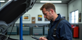 Guide de réparation pour le code DTC P0380 sur Renault Mécanicien homme inspectant un moteur Renault dans un garage