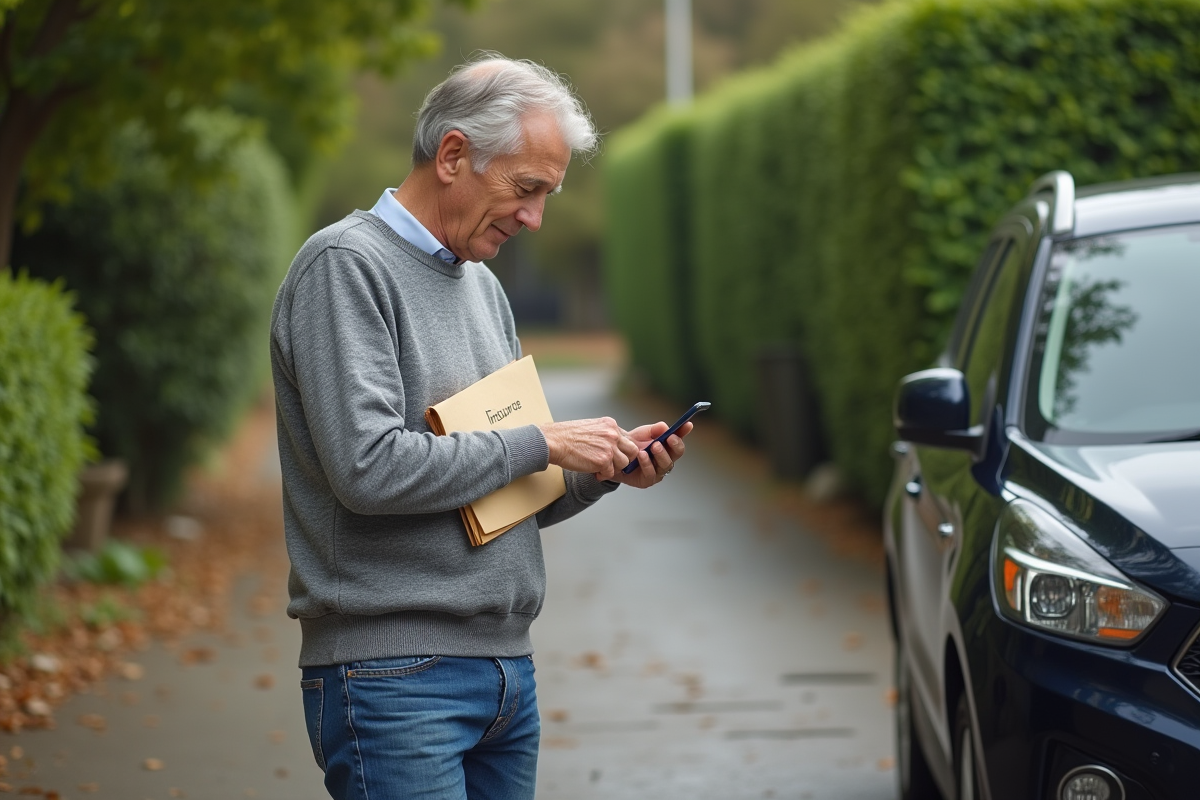 Homme vérifiant son contrat d