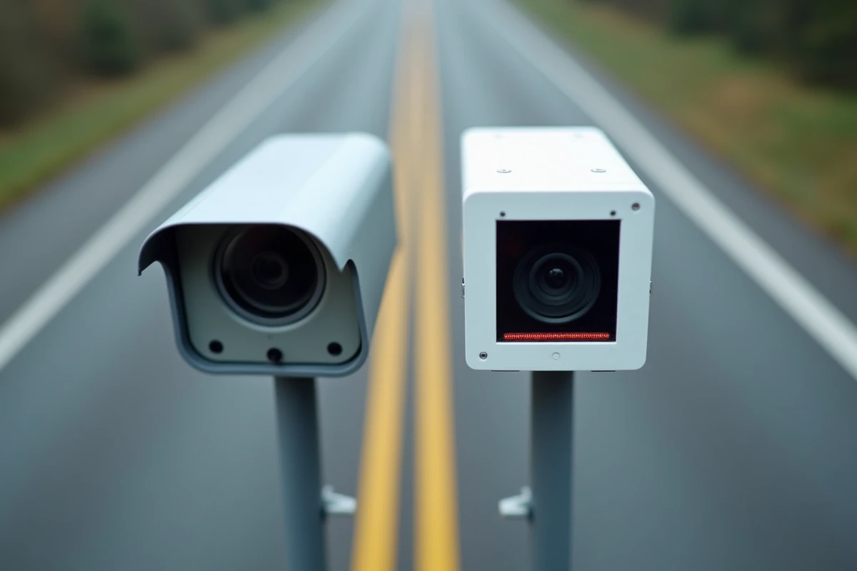 Comparaison entre un radar de vitesse et une caméra de contrôle aux feux rouges sur un carrefour français